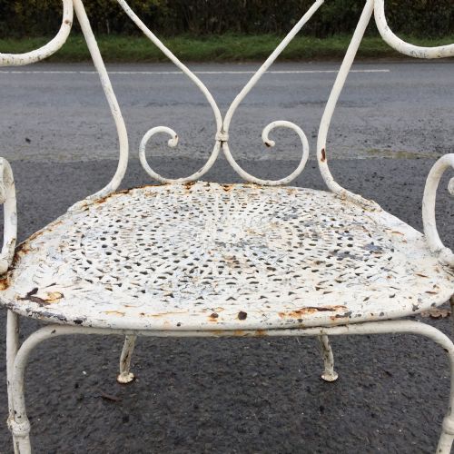 PAIR OF 1920S FRENCH WROUGHT IRON CHAIRS - ADDITIONAL PHOTO 1