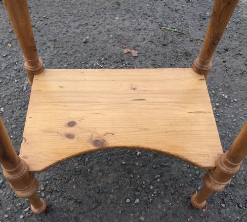 VICTORIAN PINE SIDE TABLE WITH 2 DRAWERS AND A SHELF - ADDITIONAL PHOTO 6