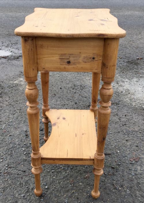 VICTORIAN PINE SIDE TABLE WITH 2 DRAWERS AND A SHELF - ADDITIONAL PHOTO 8