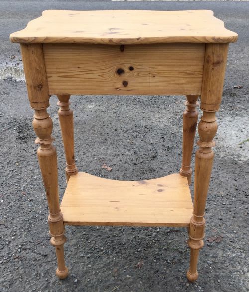 VICTORIAN PINE SIDE TABLE WITH 2 DRAWERS AND A SHELF - ADDITIONAL PHOTO 10