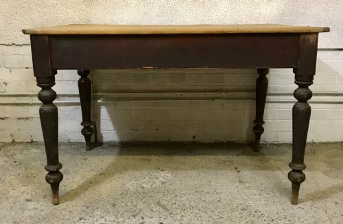 EARLY 19TH CENTURY PINE SCRUB TOP TABLE WITH 2 DRAWERS - ADDITIONAL PHOTO 10