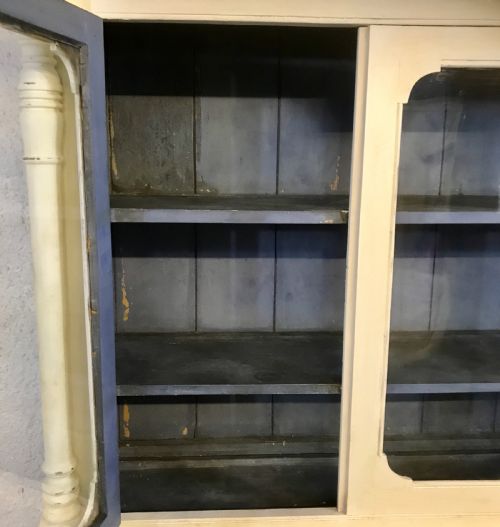VICTORIAN PINE DRESSER WITH ORIGINAL BLUE PAINT INSIDE - ADDITIONAL PHOTO 8