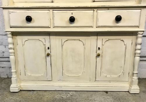 VICTORIAN PINE DRESSER WITH ORIGINAL BLUE PAINT INSIDE - ADDITIONAL PHOTO 11