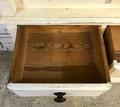 VICTORIAN PINE DRESSER WITH ORIGINAL BLUE PAINT INSIDE - ADDITIONAL PHOTO 12