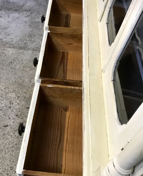 VICTORIAN PINE DRESSER WITH ORIGINAL BLUE PAINT INSIDE - ADDITIONAL PHOTO 13