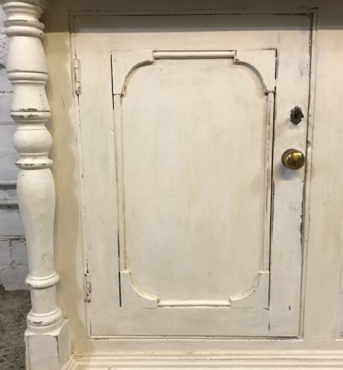 VICTORIAN PINE DRESSER WITH ORIGINAL BLUE PAINT INSIDE - ADDITIONAL PHOTO 16