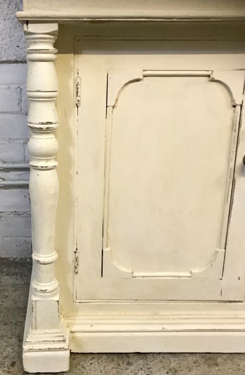 VICTORIAN PINE DRESSER WITH ORIGINAL BLUE PAINT INSIDE - ADDITIONAL PHOTO 17