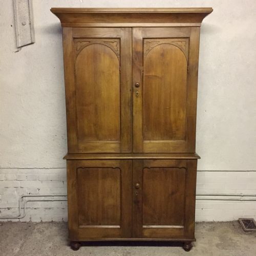 victorian cherry wood 4 door cupboard - CATEGORY: ANTIQUE CUPBOARDS - DATED VICTORIAN