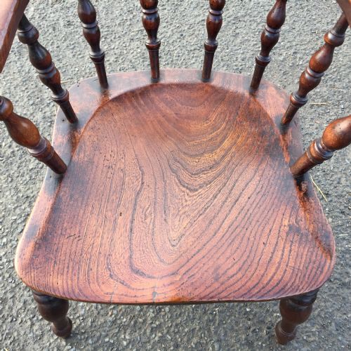 19TH CENTURY ELM AND BEECH ELBOW BOW OR CAPTAINS CHAIR - ADDITIONAL PHOTO 3