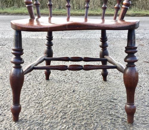 19TH CENTURY ELM AND BEECH ELBOW BOW OR CAPTAINS CHAIR - ADDITIONAL PHOTO 4