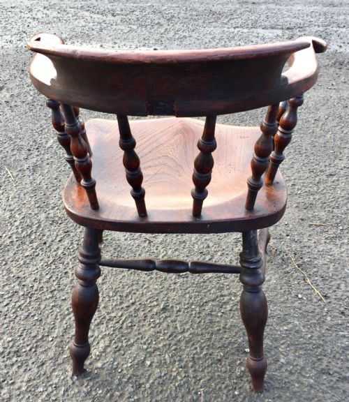 19TH CENTURY ELM AND BEECH ELBOW BOW OR CAPTAINS CHAIR - ADDITIONAL PHOTO 7