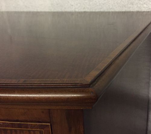 EDWARDIAN MAHOGANY BOW FRONT CHEST OF DRAWERS - ADDITIONAL PHOTO 3