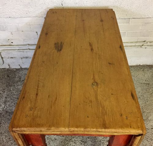 VICTORIAN PINE DROP FLAP TABLE WITH SINGLE DRAWER - ADDITIONAL PHOTO 3
