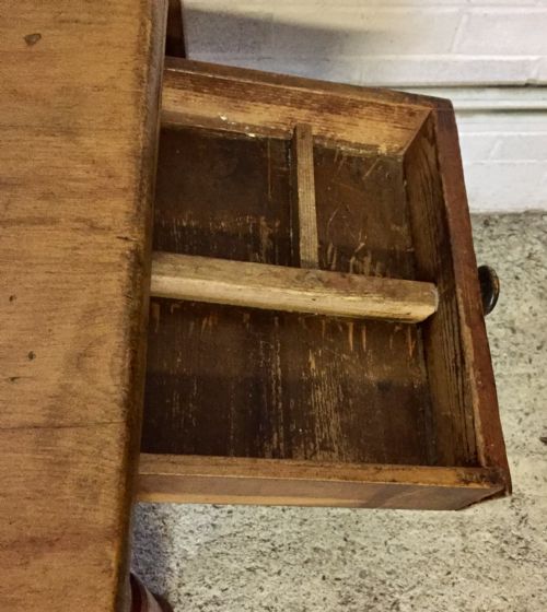 VICTORIAN PINE DROP FLAP TABLE WITH SINGLE DRAWER - ADDITIONAL PHOTO 7