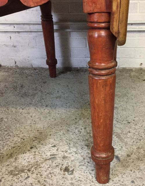 VICTORIAN PINE DROP FLAP TABLE WITH SINGLE DRAWER - ADDITIONAL PHOTO 8