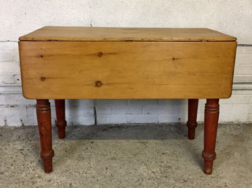 VICTORIAN PINE DROP FLAP TABLE WITH SINGLE DRAWER - ADDITIONAL PHOTO 10