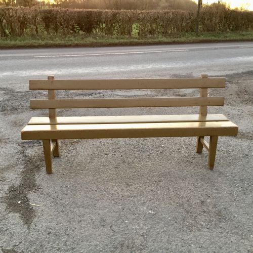 early 20th century painted pine railway waiting room bench - CATEGORY: ANTIQUE FURNITURE - DATED 1920