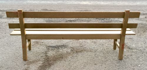 EARLY 20TH CENTURY PAINTED PINE RAILWAY WAITING ROOM BENCH - ADDITIONAL PHOTO 8