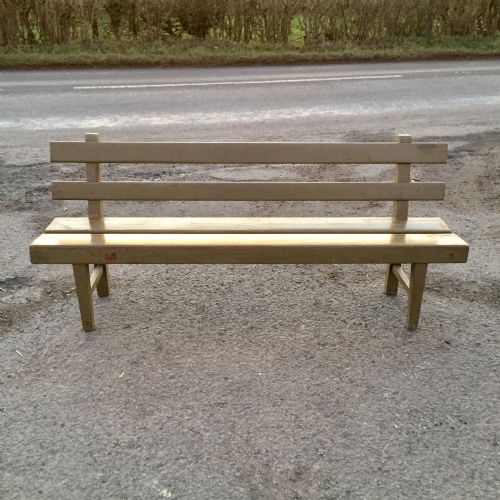 early 20th century painted pine railway waiting room bench - CATEGORY: ANTIQUE FURNITURE - DATED 1920