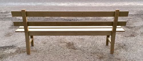 EARLY 20TH CENTURY PAINTED PINE RAILWAY WAITING ROOM BENCH - ADDITIONAL PHOTO 8