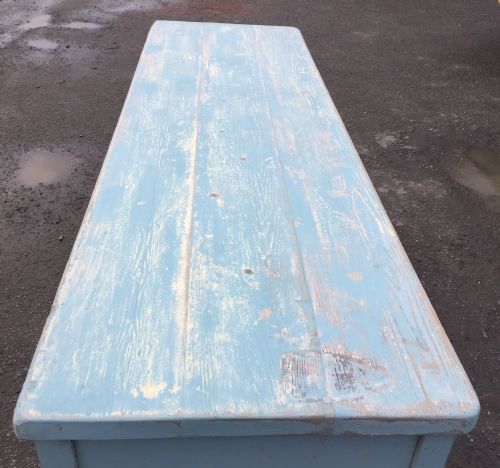 EARLY 19TH CENTURY PINE SERVING TABLE WITH LAYERS OF OLD PAINT - ADDITIONAL PHOTO 2