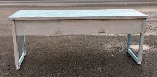 EARLY 19TH CENTURY PINE SERVING TABLE WITH LAYERS OF OLD PAINT - ADDITIONAL PHOTO 9