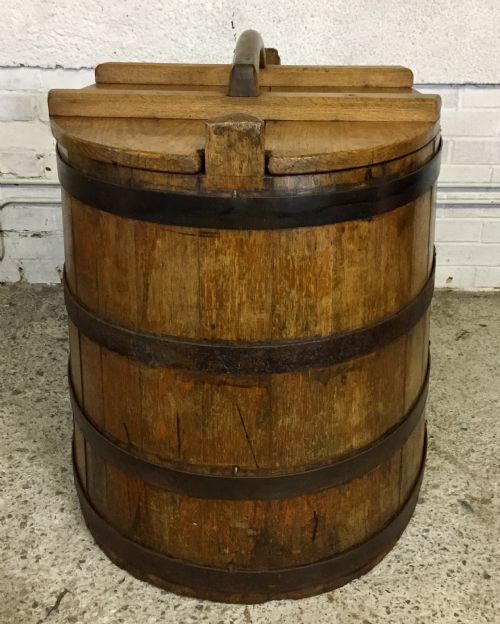 19TH CENTURY COOPERED BARREL - ADDITIONAL PHOTO 15