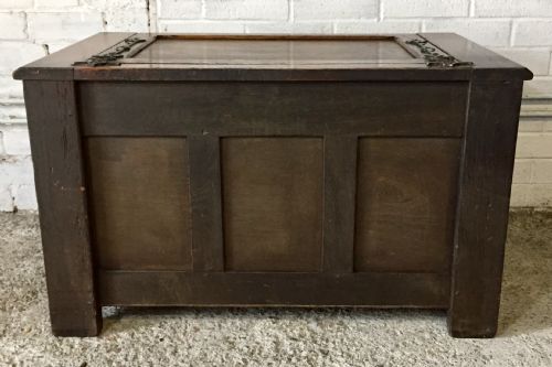 19TH CENTURY OAK CHEST WITH BLIND TRACERY AND LINEN FOLD PANELS - ADDITIONAL PHOTO 14