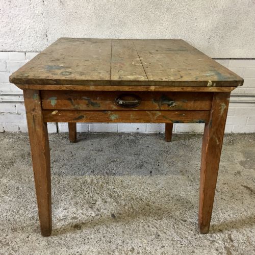 victorian pine kitchen table used as an art table previously - CATEGORY: ANTIQUE TABLES - DATED VICTORIAN