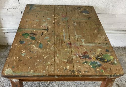 VICTORIAN PINE KITCHEN TABLE USED AS AN ART TABLE PREVIOUSLY - ADDITIONAL PHOTO 3