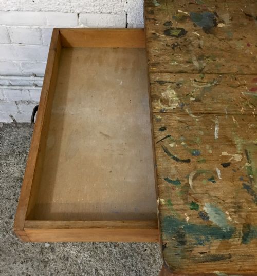 VICTORIAN PINE KITCHEN TABLE USED AS AN ART TABLE PREVIOUSLY - ADDITIONAL PHOTO 6