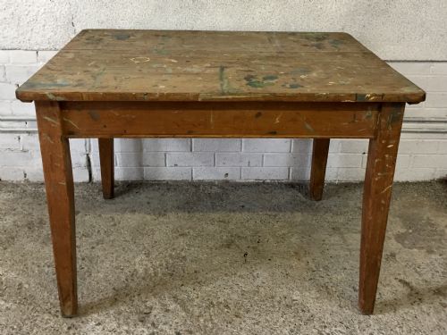 VICTORIAN PINE KITCHEN TABLE USED AS AN ART TABLE PREVIOUSLY - ADDITIONAL PHOTO 9