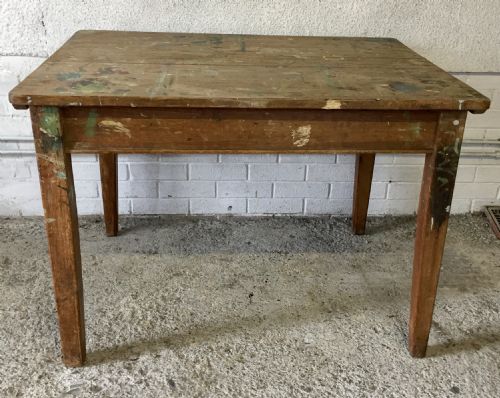 VICTORIAN PINE KITCHEN TABLE USED AS AN ART TABLE PREVIOUSLY - ADDITIONAL PHOTO 10