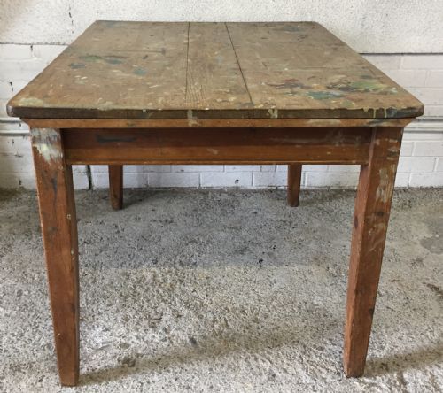 VICTORIAN PINE KITCHEN TABLE USED AS AN ART TABLE PREVIOUSLY - ADDITIONAL PHOTO 11