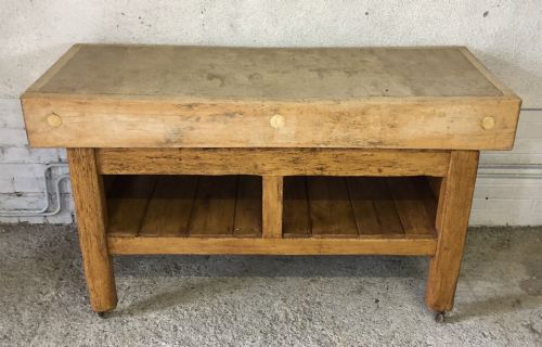 EARLY 20TH CENTURY BUTCHERS BLOCK ON BASE - ADDITIONAL PHOTO 1
