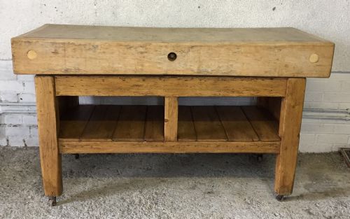 EARLY 20TH CENTURY BUTCHERS BLOCK ON BASE - ADDITIONAL PHOTO 10