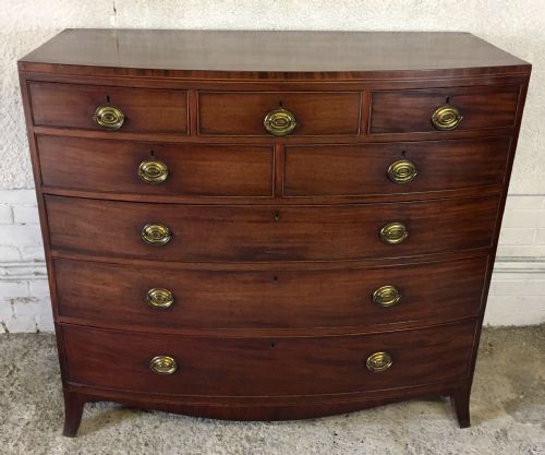 VERY UNUSUAL GEORGE III MAHOGANY BOW FRONT CHEST - ADDITIONAL PHOTO 1