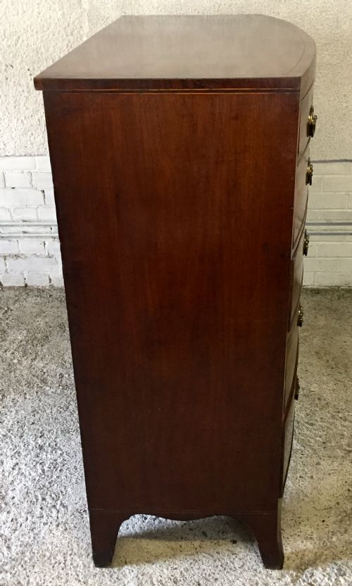 VERY UNUSUAL GEORGE III MAHOGANY BOW FRONT CHEST - ADDITIONAL PHOTO 9