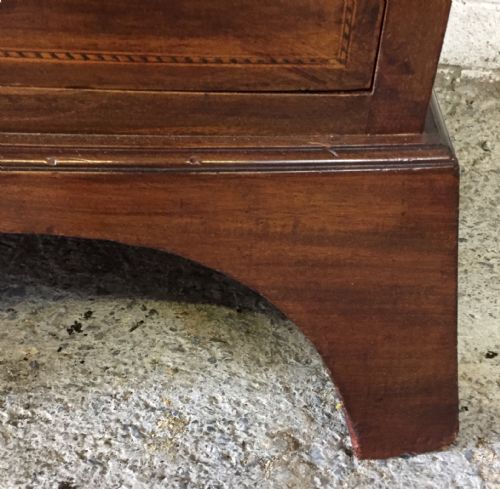 EDWARDIAN MAHOGANY BOW FRONT CHEST OF DRAWERS - ADDITIONAL PHOTO 7