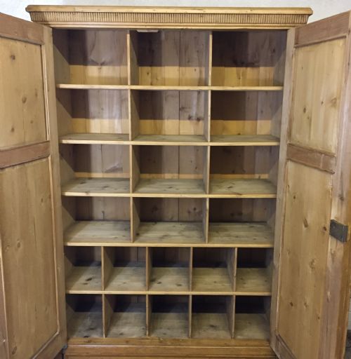 PINE CUPBOARD INTERNALLY FITTED WITH PIGEON HOLES - ADDITIONAL PHOTO 3