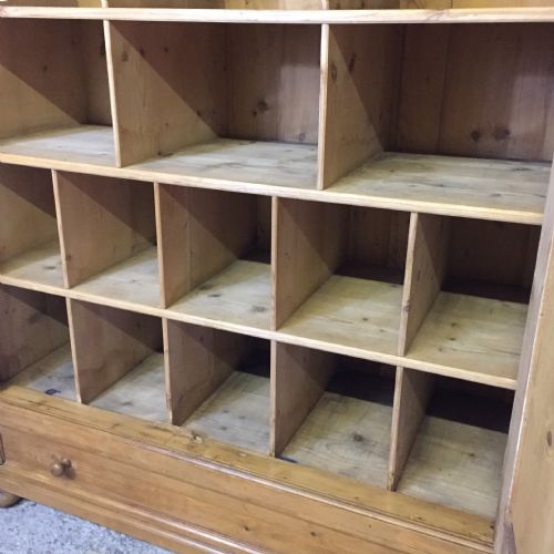 PINE CUPBOARD INTERNALLY FITTED WITH PIGEON HOLES - ADDITIONAL PHOTO 5