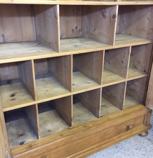 PINE CUPBOARD INTERNALLY FITTED WITH PIGEON HOLES - ADDITIONAL PHOTO 6