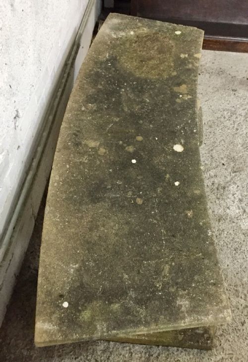 RECONSTITUTED STONE CURVED GARDEN BENCH - ADDITIONAL PHOTO 2
