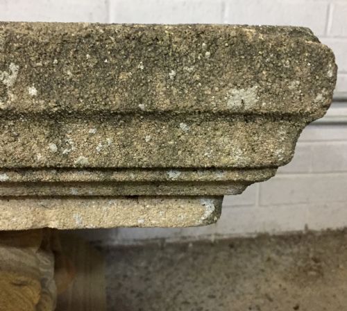 RECONSTITUTED STONE CURVED GARDEN BENCH - ADDITIONAL PHOTO 4