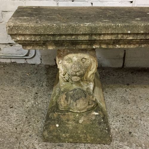 RECONSTITUTED STONE CURVED GARDEN BENCH - ADDITIONAL PHOTO 5