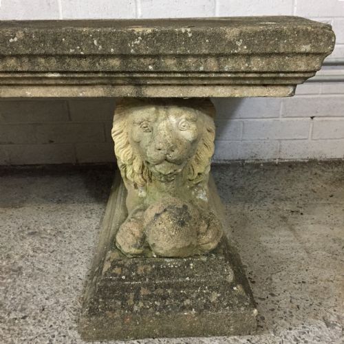 RECONSTITUTED STONE CURVED GARDEN BENCH - ADDITIONAL PHOTO 6