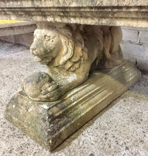 RECONSTITUTED STONE CURVED GARDEN BENCH - ADDITIONAL PHOTO 7