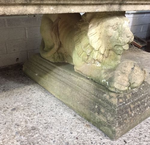 RECONSTITUTED STONE CURVED GARDEN BENCH - ADDITIONAL PHOTO 8