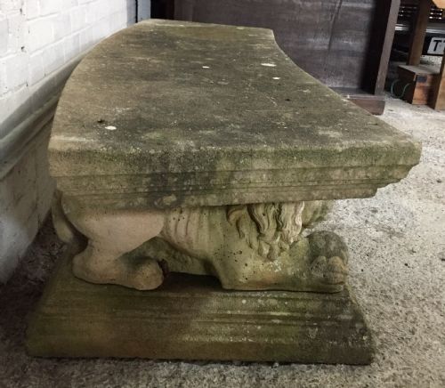 RECONSTITUTED STONE CURVED GARDEN BENCH - ADDITIONAL PHOTO 9