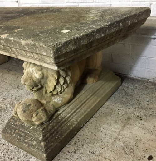 RECONSTITUTED STONE CURVED GARDEN BENCH - ADDITIONAL PHOTO 10